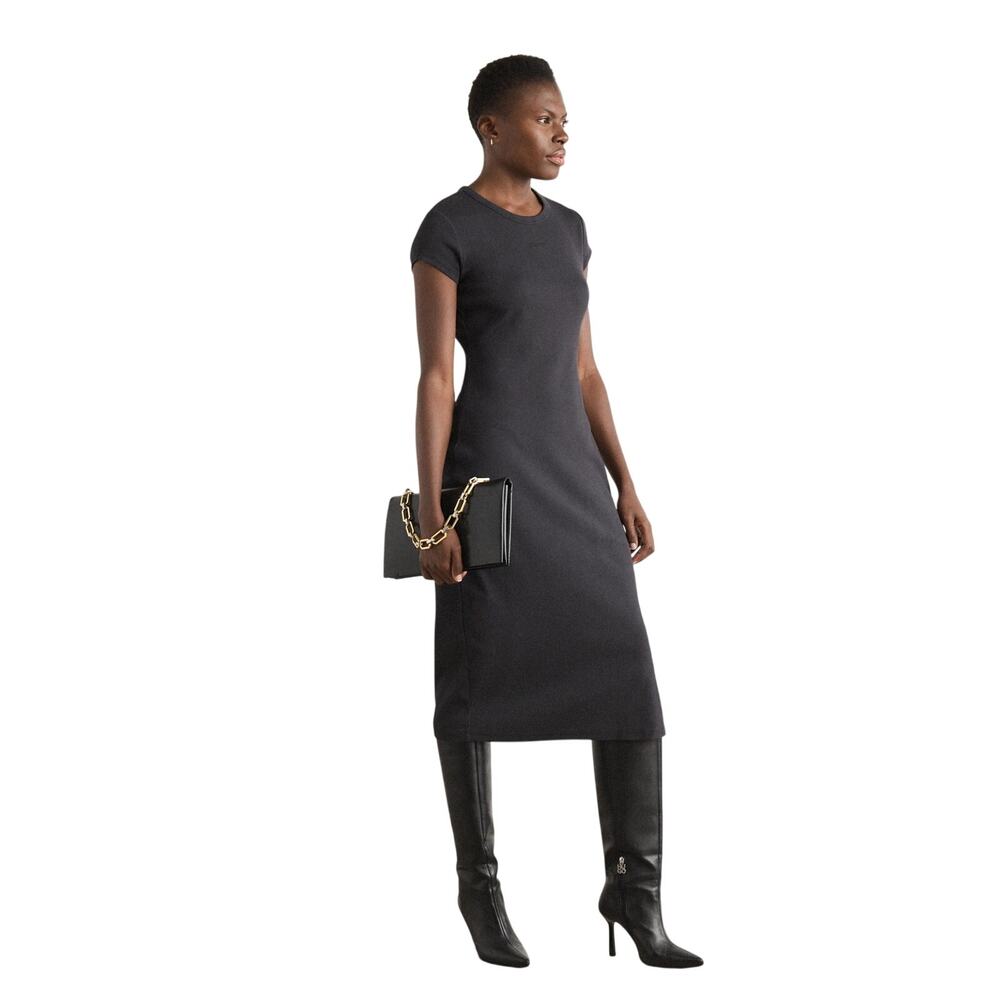 Hugo BOSS Orange Women's Elira Jersey Cutout Back Dress in Black